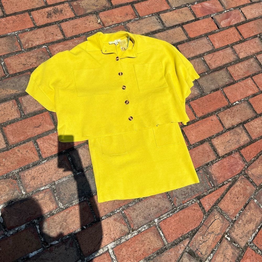 Anthropologie Flat White Patch Pocket Sweater Skirt Set NWT - Picture 9 of 13